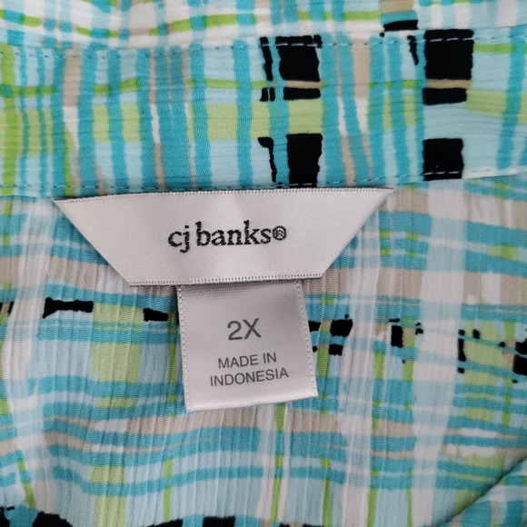 Cj Banks 3/4 Sleeve Button Front Blouse Artsy Womns Size 2X - Picture 3 of 7